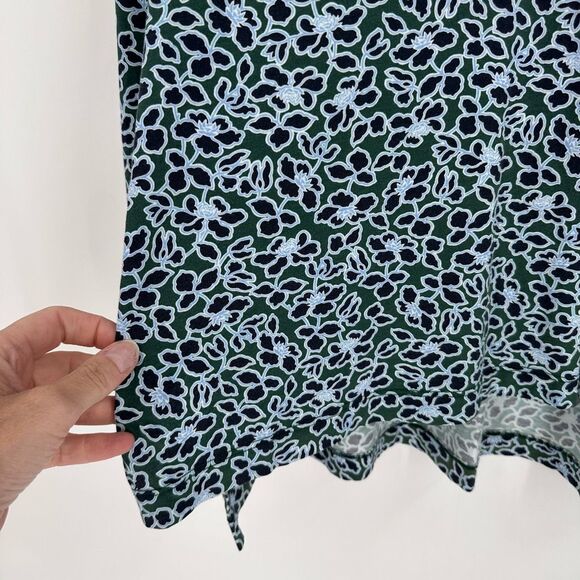 Lands' End Women's Floral V- Neck LS Supima Cotton T-Shirt Blue Size 2X Stretch - Picture 5 of 10